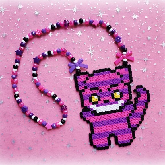 COPY - Cheshire Cat Perler Bead Rave Kandi Necklace - Picture 10 of 10
